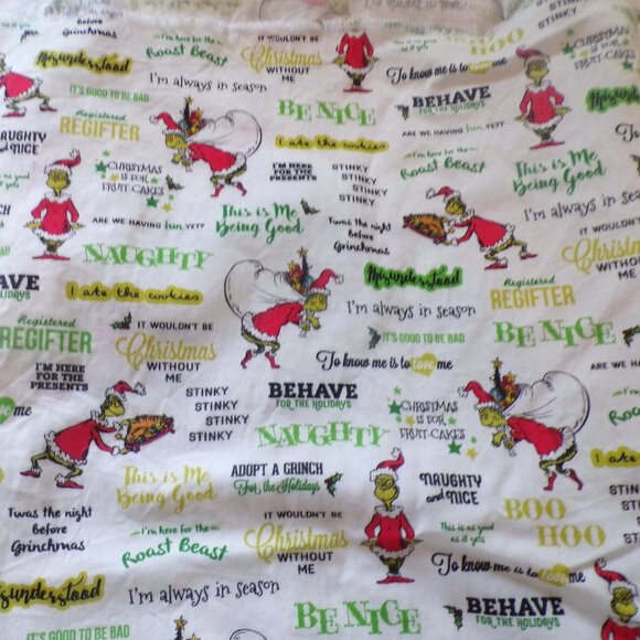 Dr. Seuss Fabric Christmas Grinch Robert Kaufman Sew Quilt Cotton 2 YARDS + 30" - Picture 3 of 3
